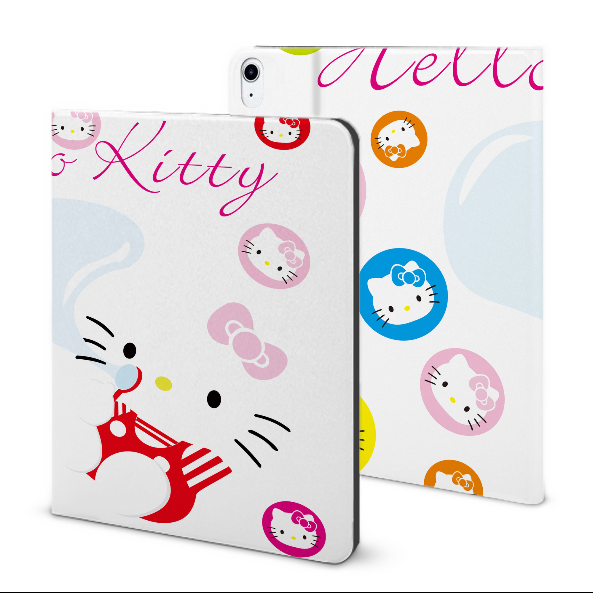 （画像用） Hello Kitty ハローキティ IPad ケース ブック型 PUレザー TPU 耐衝撃 軽量 薄型 ペン収納なし 全面保護 IPad 各モデル対応